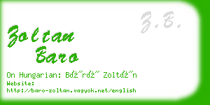 zoltan baro business card